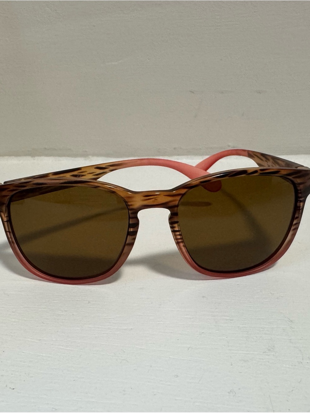SUNCLOUD Tortoise + Pink Frame Sunglasses with Brown Lenses